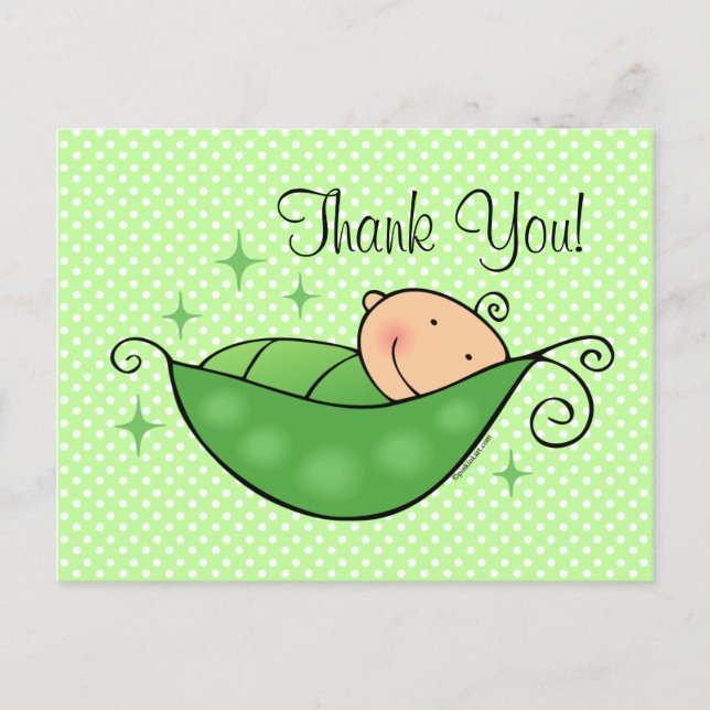Pea In My Pod Thank You Postcard (Front)