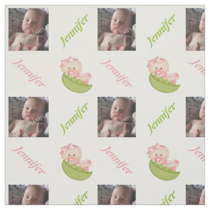 Pea in the pod baby girl pink nursery personalized fabric