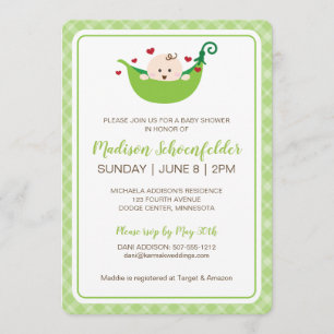 Pea in the Pod Baby Shower Invitation (Neutral)