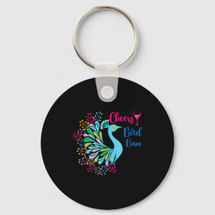 Pea Mahjong Cheers Bird Bam Chinese Mah Jong Wine  Keychain