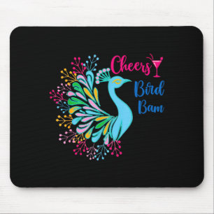 Pea Mahjong Cheers Bird Bam Chinese Mah Jong Wine  Mouse Pad
