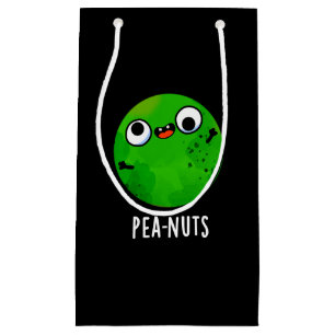Pea-nuts Funny Crazy Pea Pun Dark BG Small Gift Bag