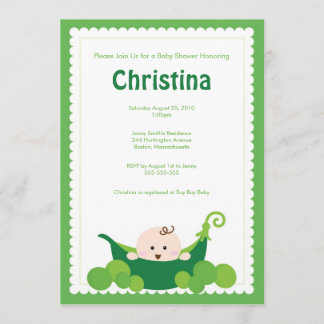 Pea Pod Baby Shower Invitation