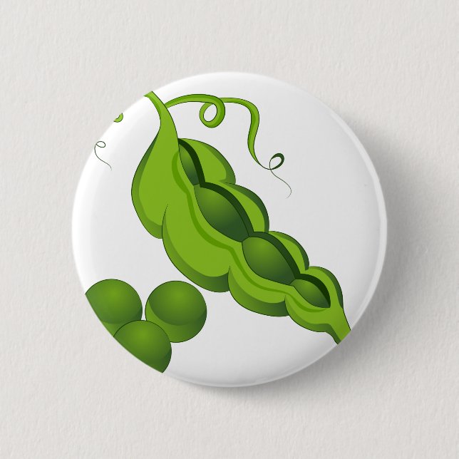 Pea Pod Cartoon 2 Inch Round Button (Front)