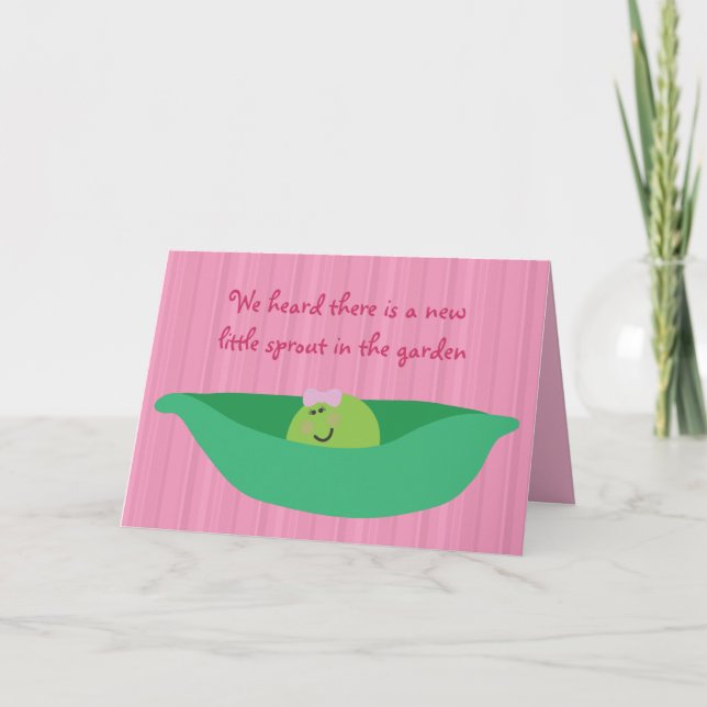Pea Pod Pals New Baby Girl Congratulations Card (Front)