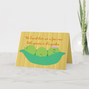 Pea Pod Pals Triplet Babies Félicitations Carte