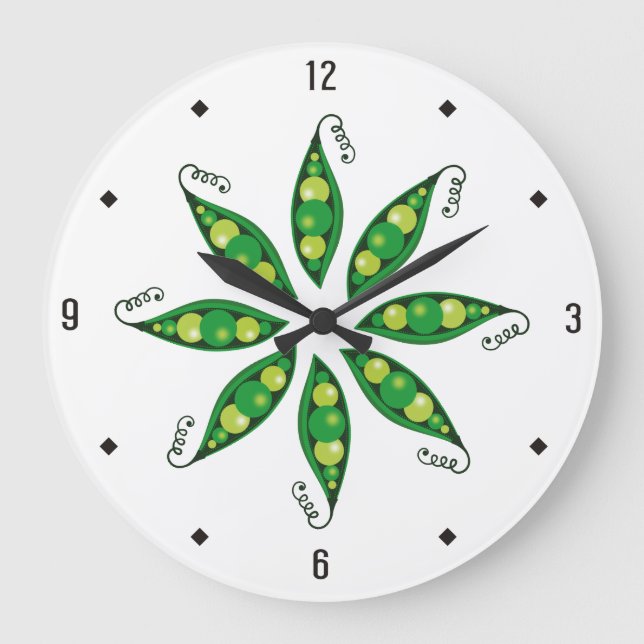 Pea pods vegetable cooking kitchen clock (Front)