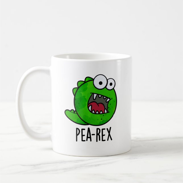 Pea Rex Funny Dinosaur Veggie TRex Pun  Coffee Mug (Left)