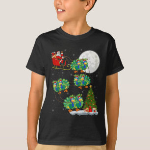Pea Santa Sleigh Flying Funny Magical Christmas  T-Shirt