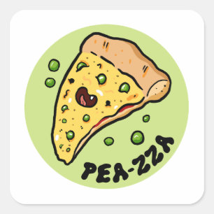 Pea-zza Cute Pizza Vegetable Pun Sticker