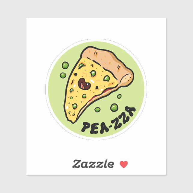 Pea-zza Cute Pizza Vegetable Pun Sticker (Sheet)