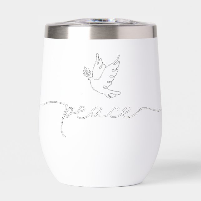 PEACE 11oz STAINLESS STEEL INSULATED WINE TUMBLER (Front)