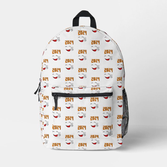 Peace 2024 Love Printed Backpack (Front)