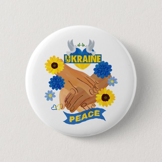 Peace  2 inch round button (Front)