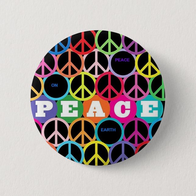 peace 2 inch round button (Front)