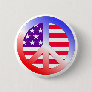 PEACE 2 INCH ROUND BUTTON
