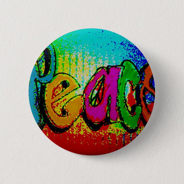 peace 2 inch round button (Front)