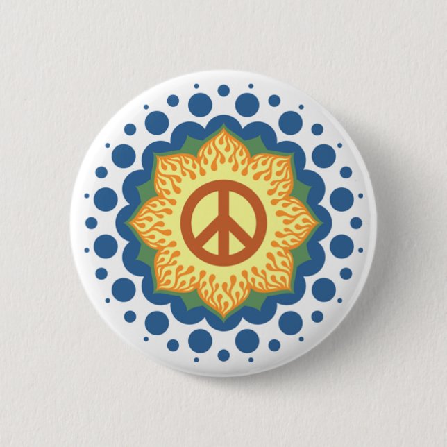 peace 2 inch round button (Front)