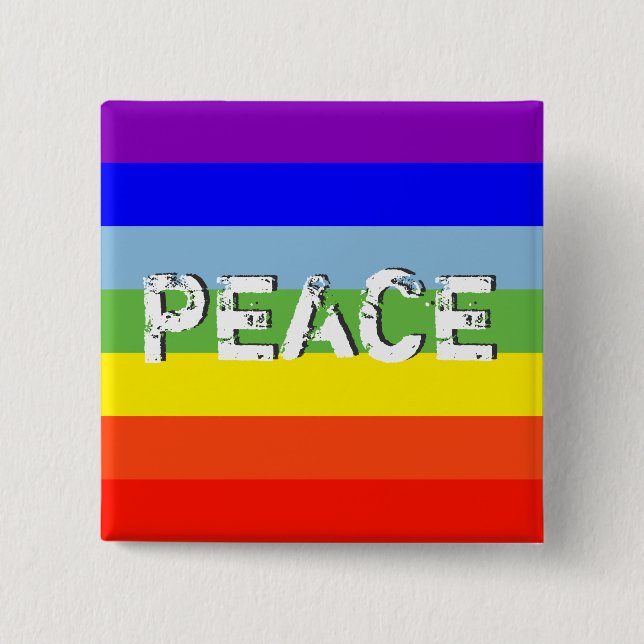 PEACE 2 INCH SQUARE BUTTON (Front)
