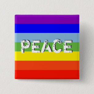 PEACE 2 INCH SQUARE BUTTON