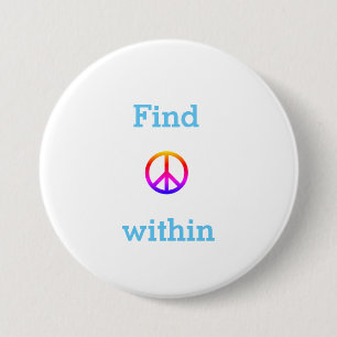 Peace 3 inch round button