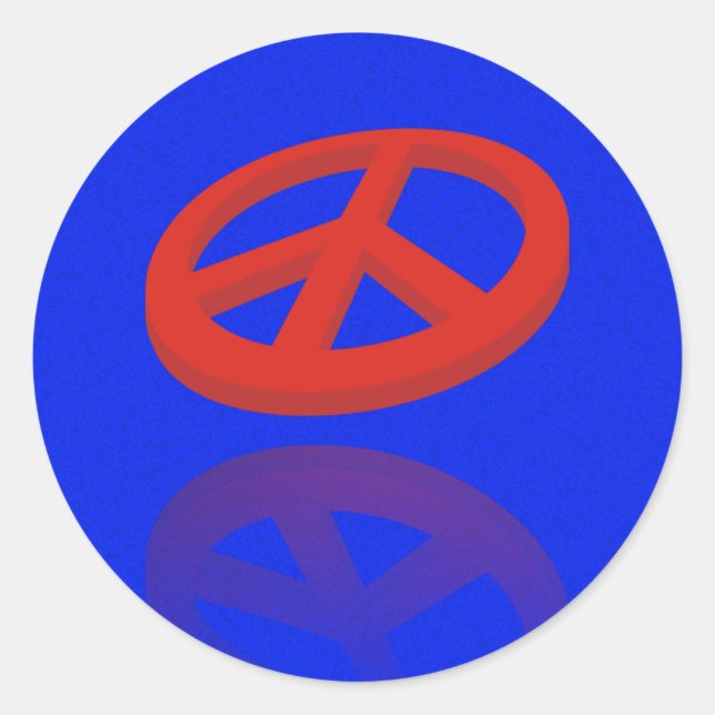 Peace 3D / reflexion | royal splatter Classic Round Sticker (Front)
