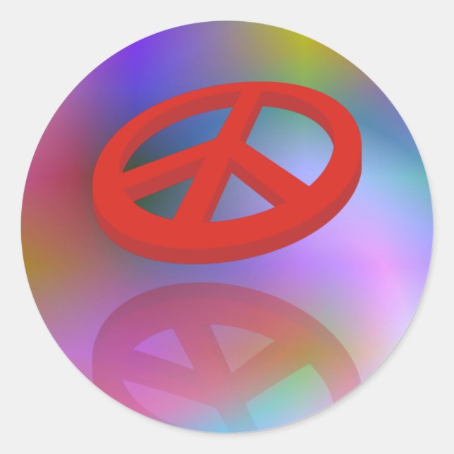 Peace 3D / reflexion | spiral coloured Classic Round Sticker (Front)