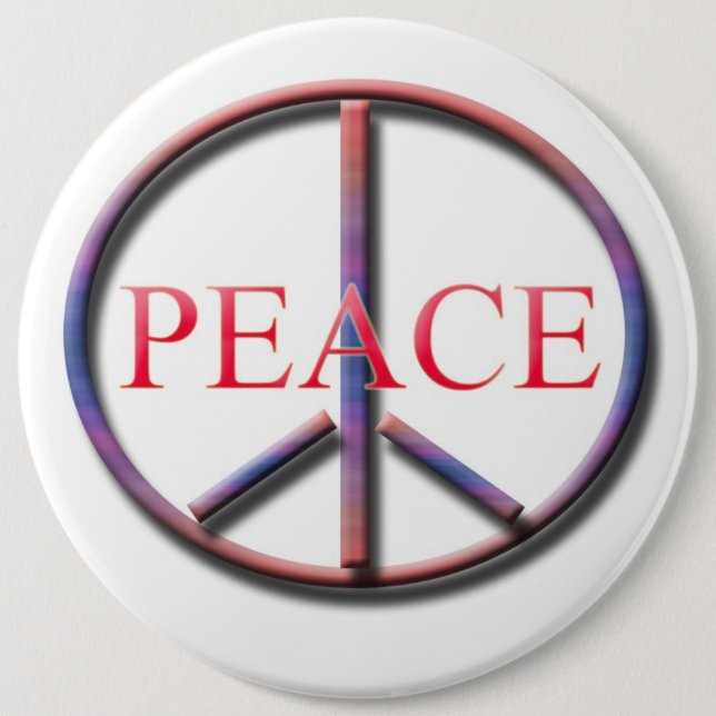 PEACE 6 INCH ROUND BUTTON (Front)