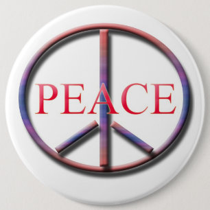 PEACE 6 INCH ROUND BUTTON