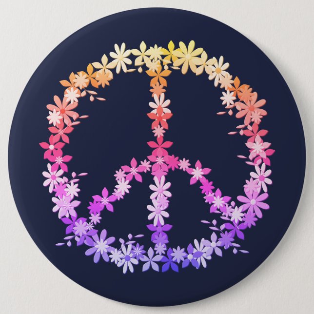 Peace 6 Inch Round Button (Front)