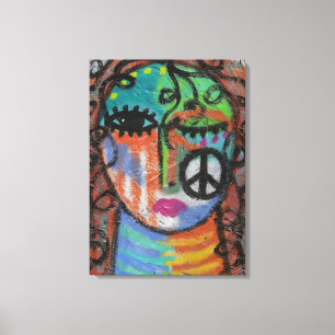 Peace Abstract Acrylic Painting on OSB Canvas Print