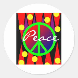 "Peace"  Abstract Art Classic Round Sticker