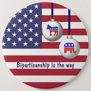 Peace Across Party Lines Bipartisan Holidays Class 6 Inch Round Button