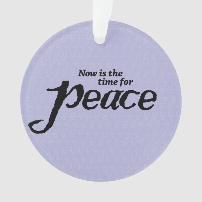 "Peace" acrylic colourful Christmas ornament (Front)