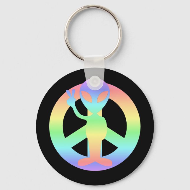 peace alien keychain (Front)