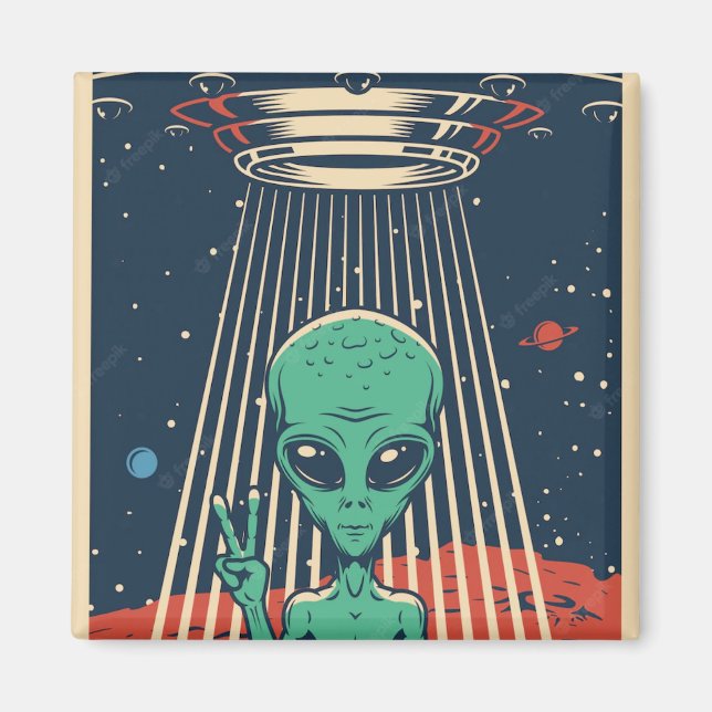 Peace Alien Magnet (Front)