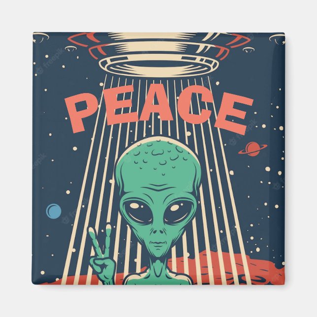 Peace Alien Magnet (Front)