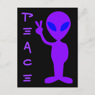 Peace Alien Postcard