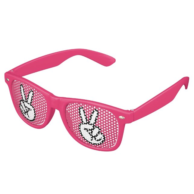 Peace America Pink Retro Sunglasses (Angled)