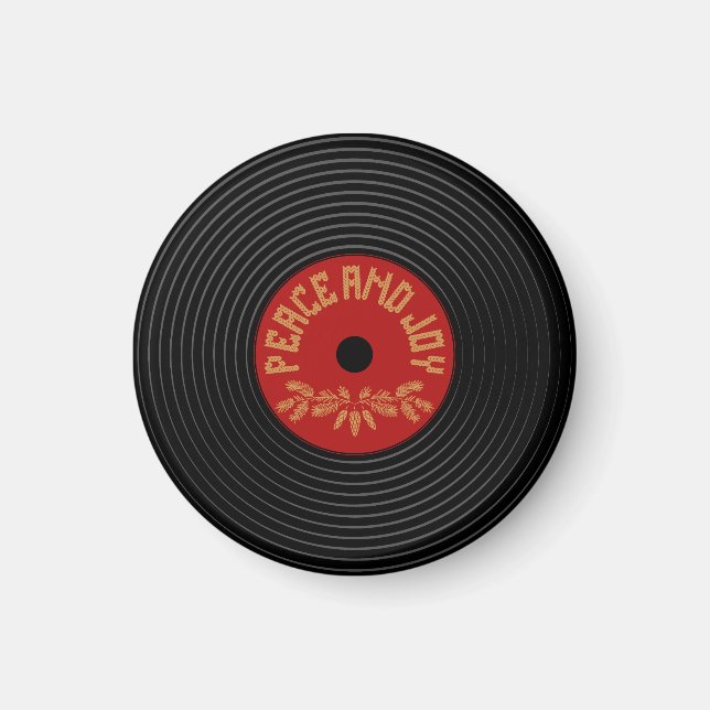 Peace an joy vinyl record design magnet (Front)