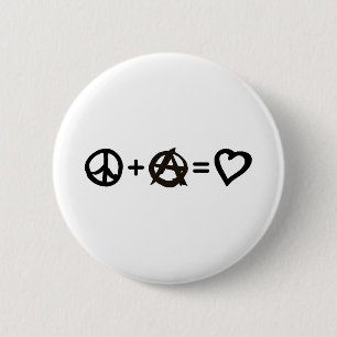 Peace + Anarchy = Love 2 Inch Round Button