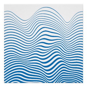 Peace and calm balance blue lines  poster