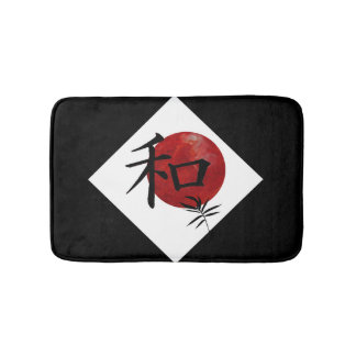 Peace and Harmony in Kanji Bath Mat