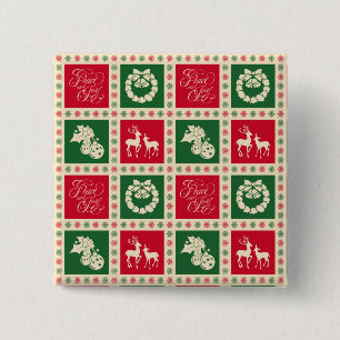 Peace and joy 2 inch square button