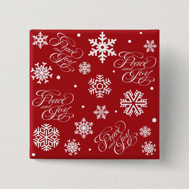Peace and joy 2 inch square button (Front)