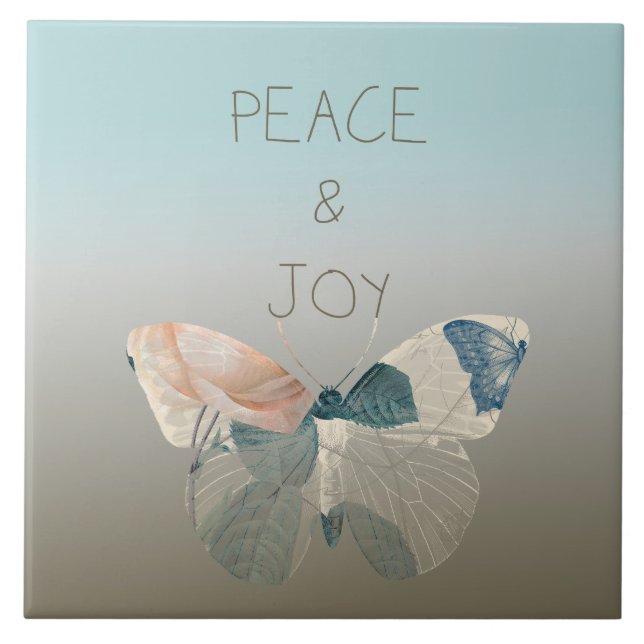 Peace and Joy Butterfly Tile (Front)