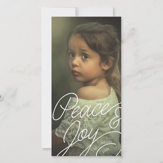 Peace and Joy Casual Script Photo (Front)