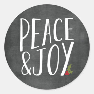 Peace and Joy Chalkboard Holiday Sticker