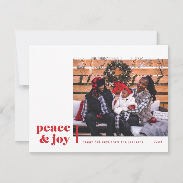 Peace and Joy Corner Carte de vacances photo moder (Devant)