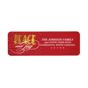 Peace and Joy Gold Sparkle Holiday